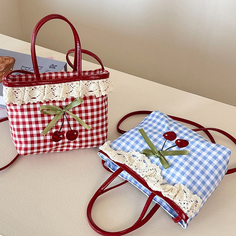 Luxury Bags Quality - حقيبة كتف نسائية كورية بنقشة مربعات
