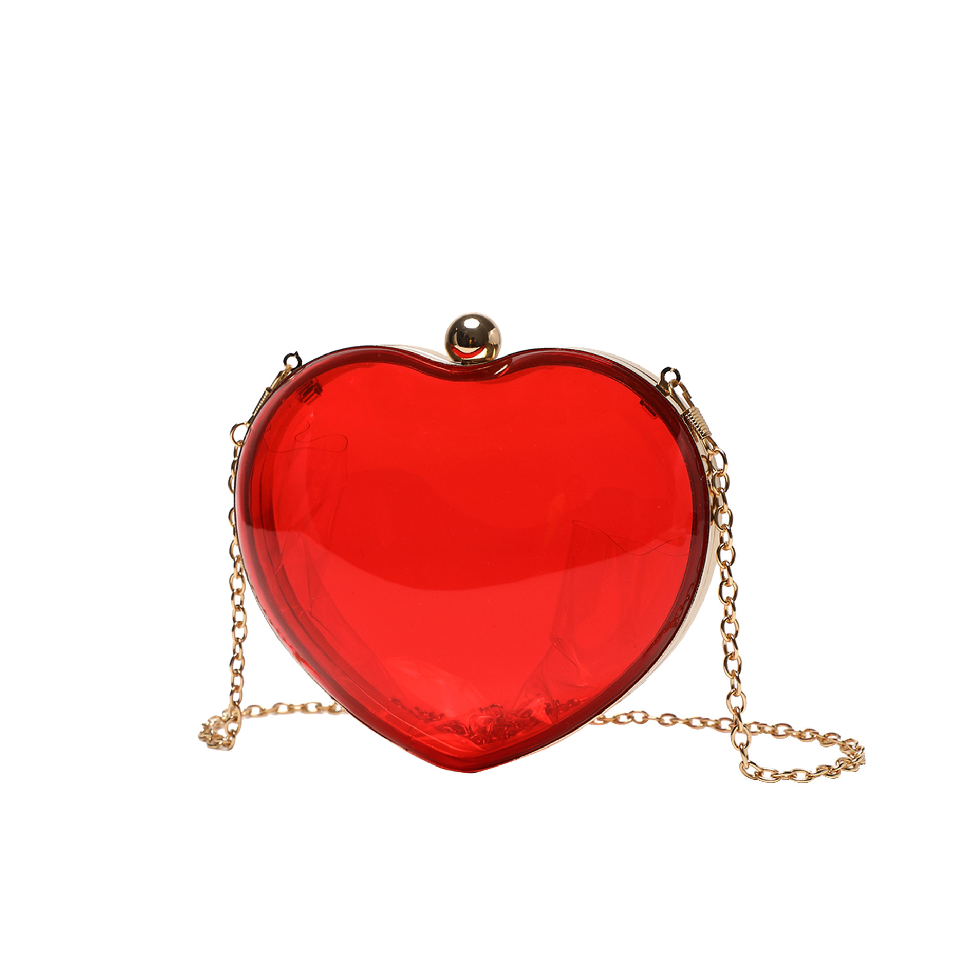 Chain Crossbody Quilted - عشاء أكريليك صغير الحب حقيبة صغيرة