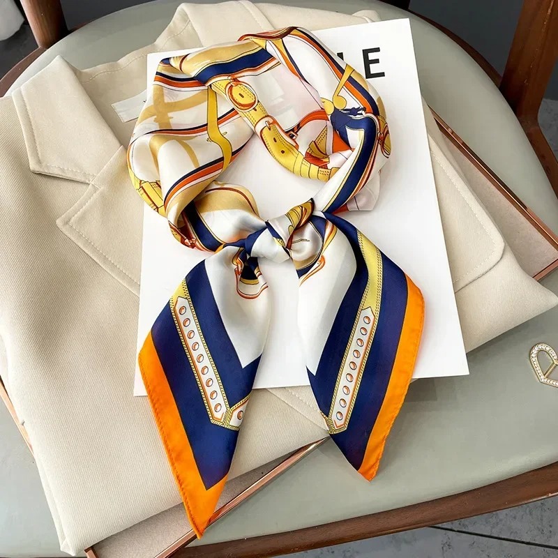 Luxury Bags Quality - وشاح حريري مربع نحيف بتصميم فاخر