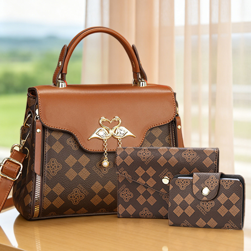Luxury Bags In - مجموعة حقائب نسائية من 3 قطع،