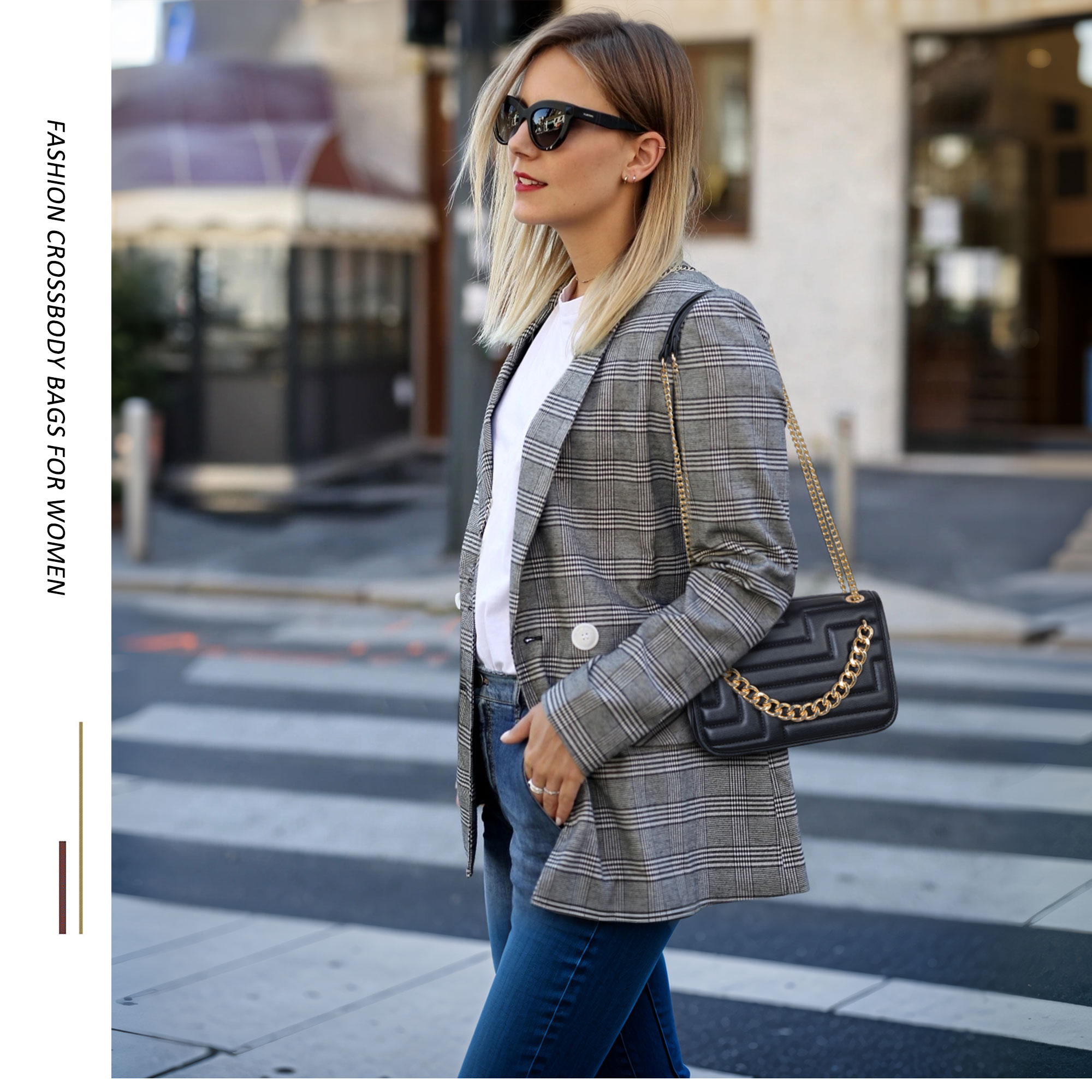 حقيبة كتف نسائية من الجلد النب - مراجعة Chain Crossbody Quilted وسعره