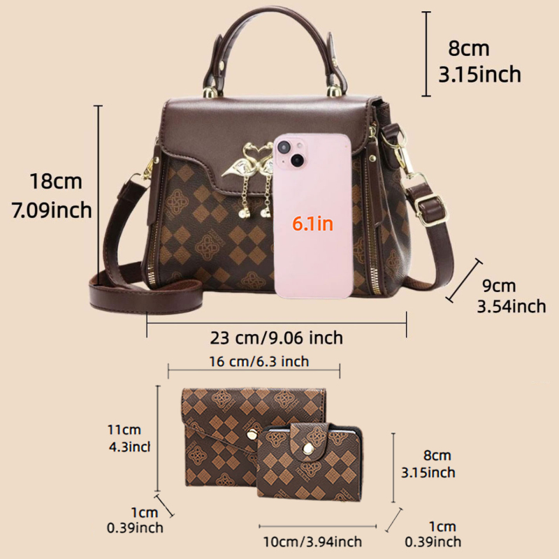 مجموعة حقائب نسائية من 3 قطع،  - مراجعة Luxury Bags In وسعره